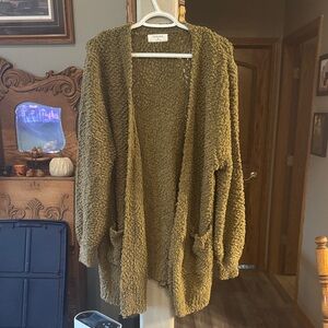 Cozy Olive Textured Cardigan